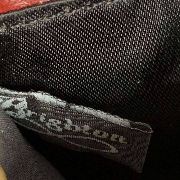 Brighton Oxblood Embossed Croc Leather Organizer Trifold Crossbody Bag EUC - Picture 12 of 14